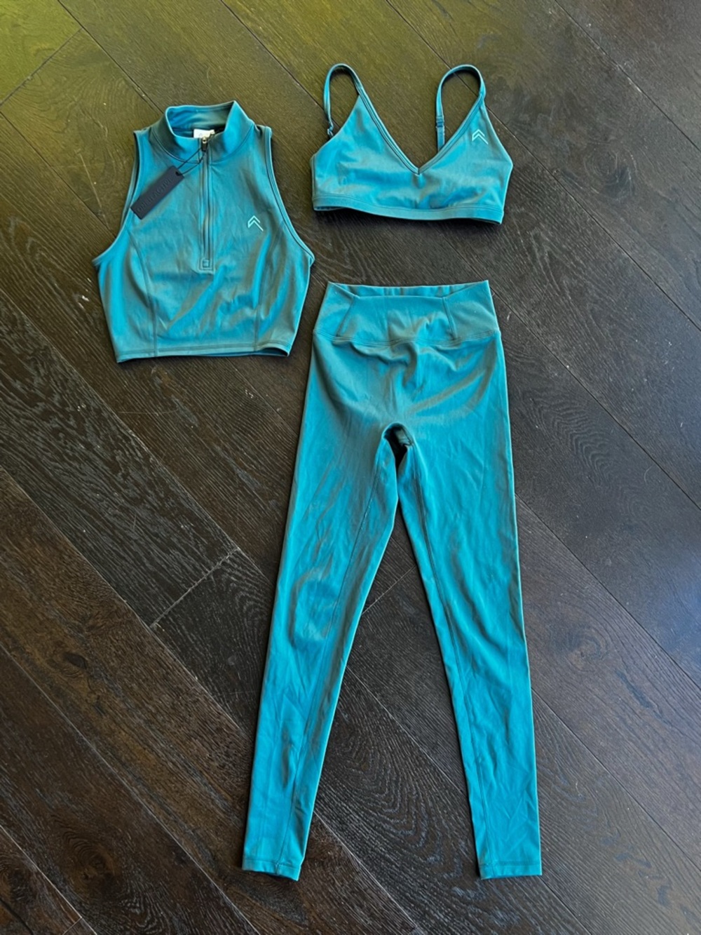 Oner Active Teal Three-Piece Workout Set